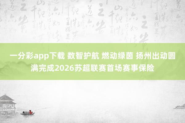 一分彩app下载 数智护航 燃动绿茵 扬州出动圆满完成2026苏超联赛首场赛事保险