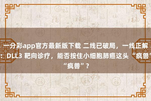 一分彩app官方最新版下载 二线已破局，一线正解围：DLL3 靶向诊疗，能否按住小细胞肺癌这头 “疯兽”？